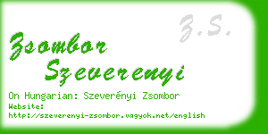 zsombor szeverenyi business card